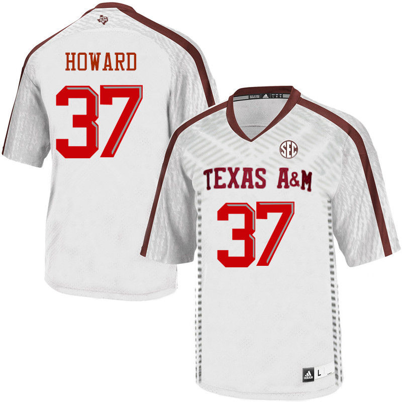Men #37 Mitchell Howard Texas A&M Aggies College Football Jerseys-White - Click Image to Close
